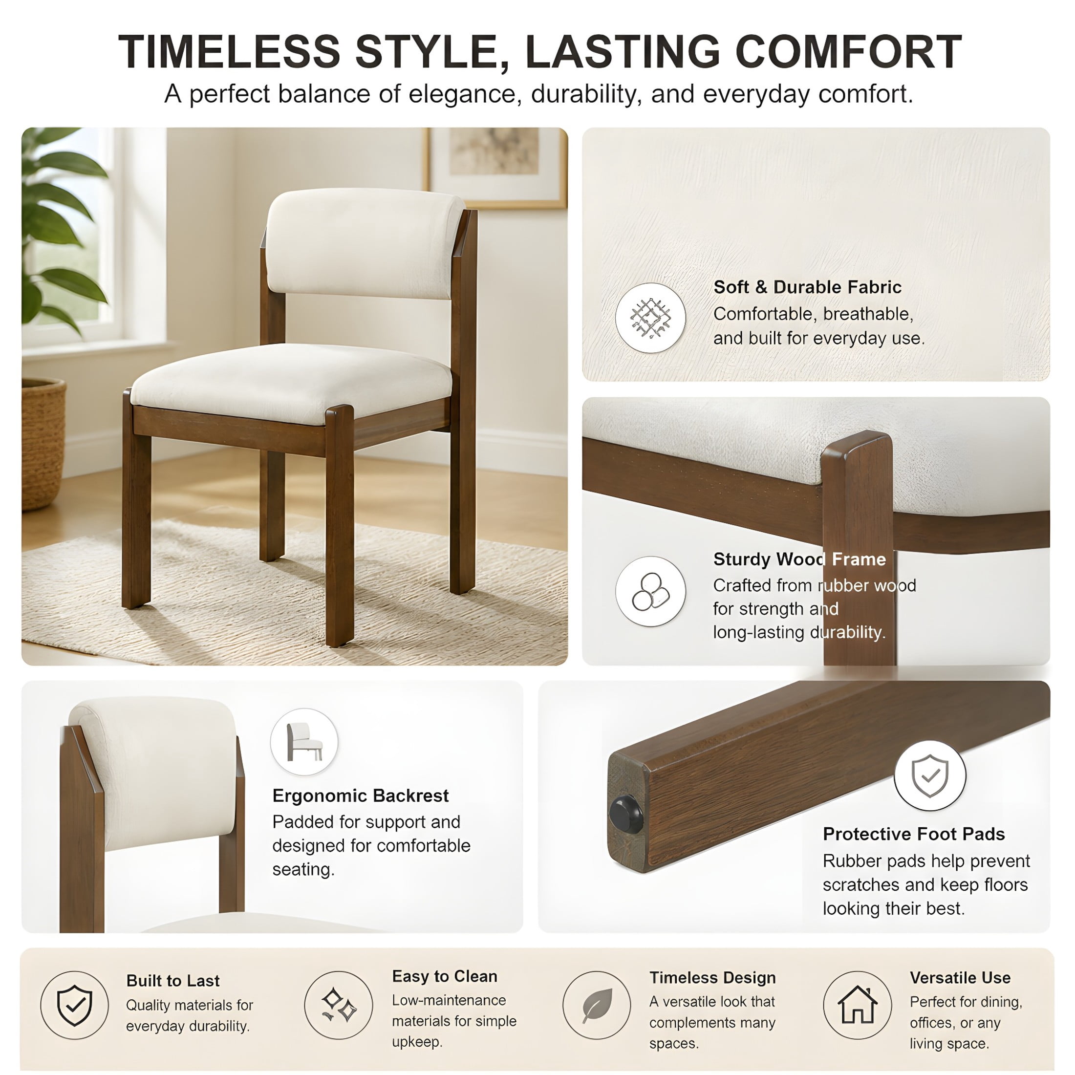 Christopher Knight Home 7-Piece Dining Set, 71" Oval Table with Upholstered Chairs, Walnut+Beige