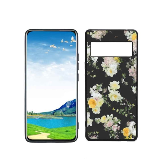 Floral-287 Phone Case, Degined for Google Pixel 6 Pro(2021) Case Men Women, Flexible Silicone Shockproof Case for Google Pixel 6 Pro(2021)