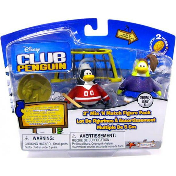 Club Penguin Skater & Hockey Player Mini Figure Set