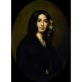 thumbnail image 2 of Auguste Charpentier 14x18 Black Ornate Wood Framed Double Matted Museum Art Print Titled - Portrait of George Sand (1837-1839), 2 of 5