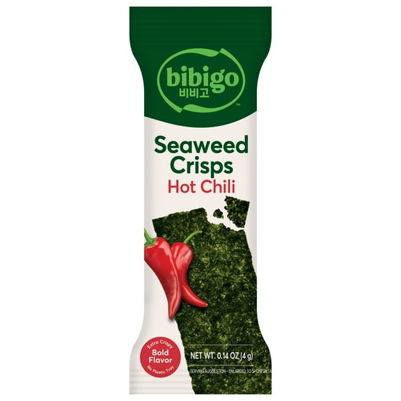 Bibigo Hot Chili Flavor Seaweed Crisps, 0.14 oz
