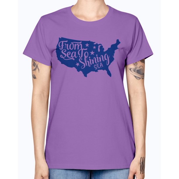 Wedding Goodies From Sea To Shining Sea America Missy T Shirt Walmart Com Walmart Com