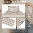 thumbnail image 4 of LWP 2 Pack Women's Ribbed Turtleneck Sweater Long Sleeve Stretchy Fall Winter Undershirts, 4 of 9