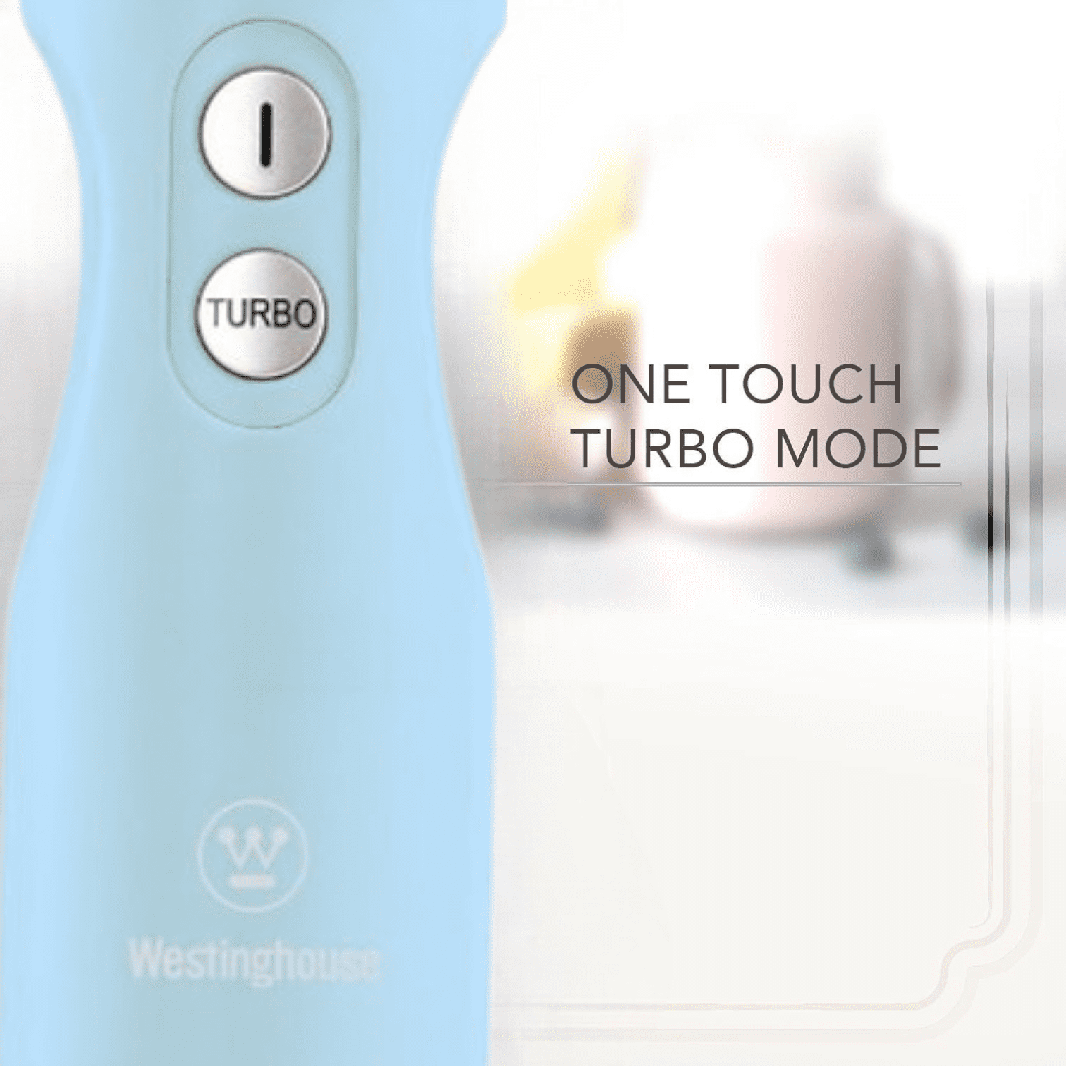 Westinghouse Hand Blender - 5-Speed Immersion Blender with Turbo Function, Stainless Steel Blades & Rod, 500W Power, Detachable Easy Clean Design, Best for Smoothies & Soups - Retro Appliance, Blue