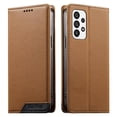 thumbnail image 1 of Funda Tipo Cartera de Cuero Sintético para Samsung Galaxy A73 5G Bloqueo RFID, con Ranuras para Tarjetas y Bolsillo para Efectivo, Cierre Magnético Fuerte Marrón, 1 of 6