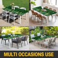 thumbnail image 5 of Green Christmas Tree Table Cloths for 8 Foot Rectangle Tables, Xmas Trees Snowflake Farmhouse Patio Waterproof Elastic Fitted Tablecloths, Washable Rectangular Table Cover for Camping, 5 of 8