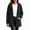 Black, variant on Women's Open Front Hooded Sherpa Cardigan Jackets Long Sleeve Fleece Jacket with Side Pockets Loose Solid Warm Fall Winter Layering Coat,Size:S-XXXL