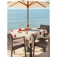 thumbnail image 3 of Outdoor Tablecloth with Umbrella Hole for Patio/Picnic/Party/Camping, Red Tulip Flowers Waterproof Table Cloth Square Cover Washable, Spring Floral Vintage Drum Country Yellow (60"x 60"), 3 of 8