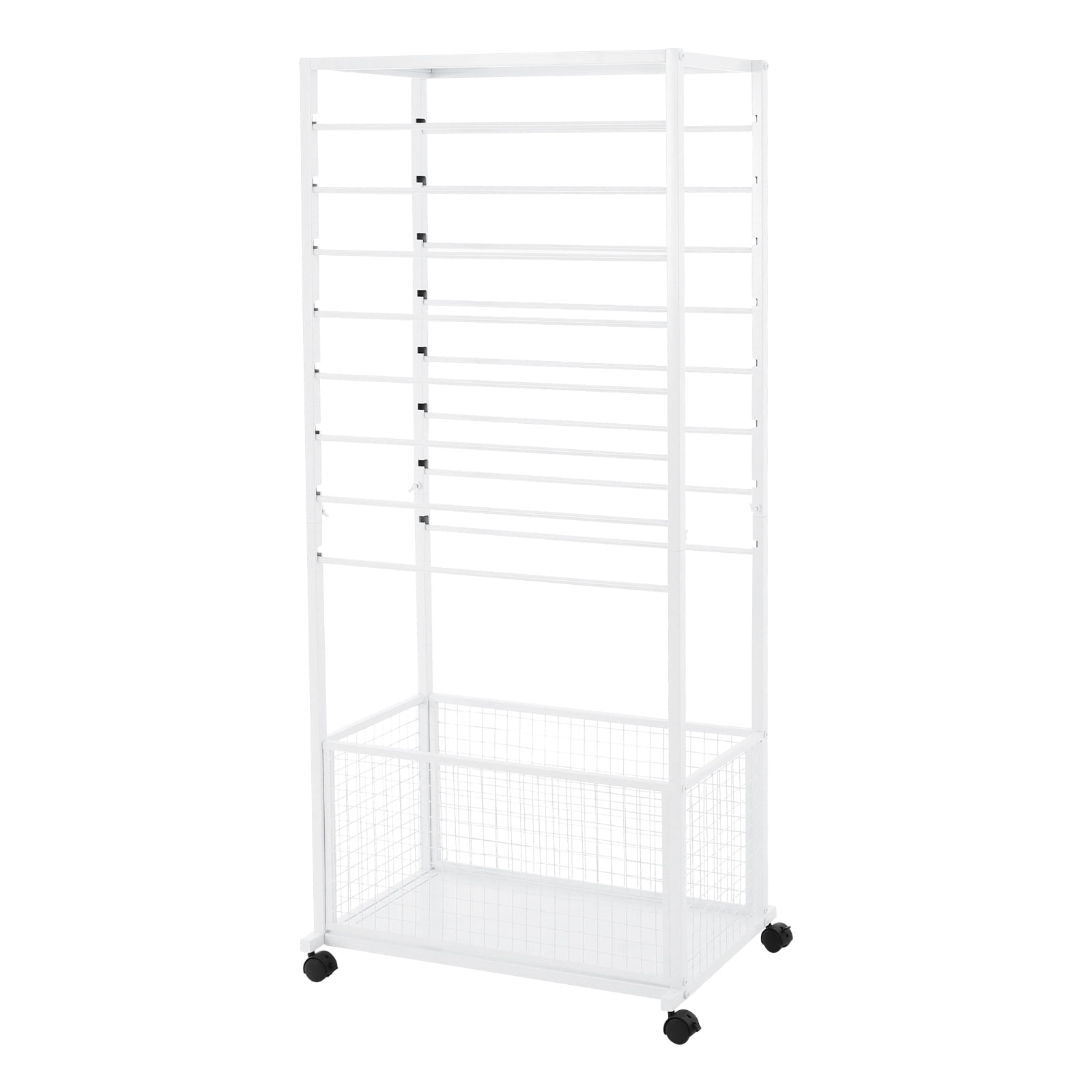 16-layer Ribbon Rack with 4 Lockable Universal Wheels Iron Ribbon Organizer Rack Ribbon Storage Holder