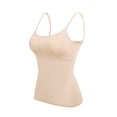 thumbnail image 6 of Lumtrix Womens Padded Cami Tank Tops Double Lined Spaghetti Strap Built In Bra Shirts Slim Fitted Basic Summer Cloth 2026 Beige XL, 6 of 7