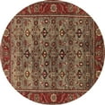 thumbnail image 1 of Ahgly Company Indoor Round Oriental Brown Industrial Area Rugs, 5' Round, 1 of 4
