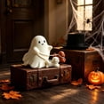 thumbnail image 5 of Ghost Dog Figurine, Halloween Ghost Decor, Cute Ghost Puppy Statue, Halloween Tabletop Decoration for Shelf Mantel Desk Tiered Tray Home Fall Decor, 5 of 7