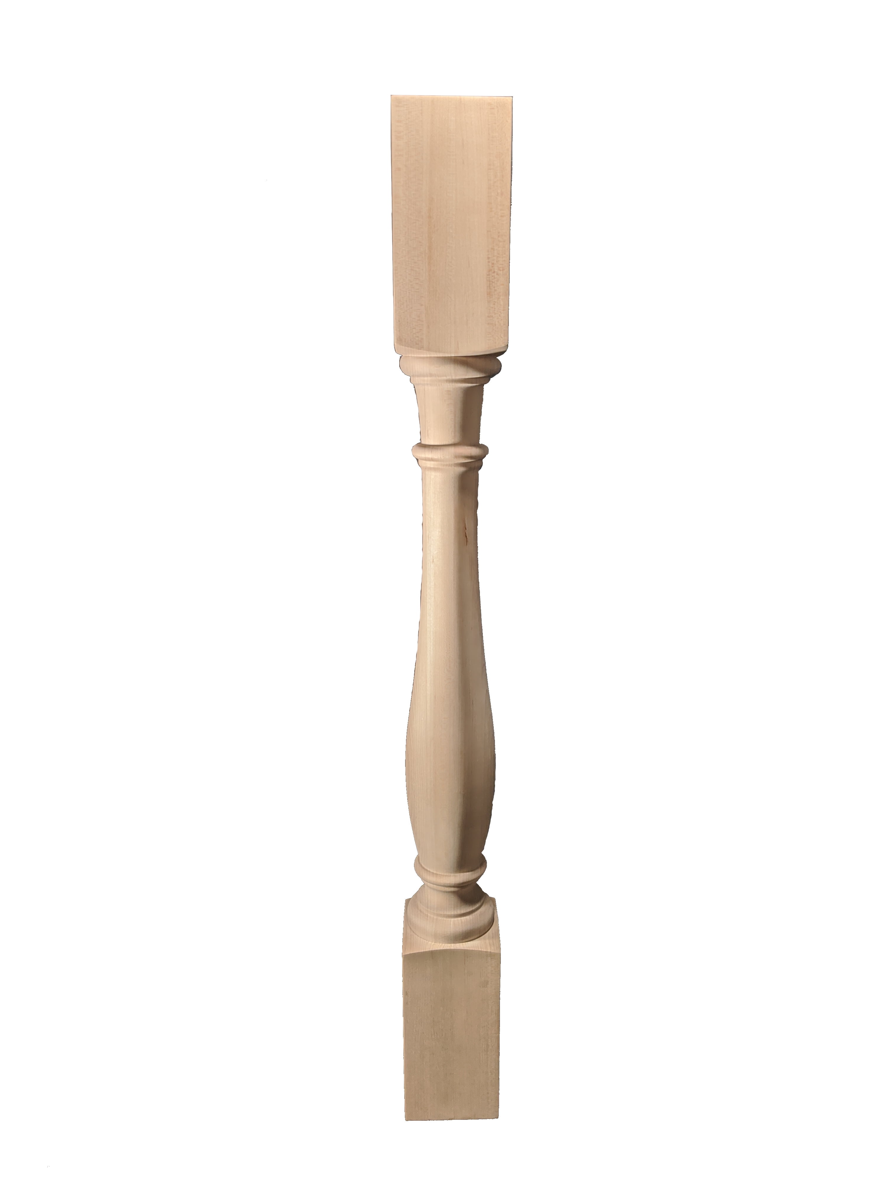 Unfinished Maple Hardwood Turned Table Leg, 35.5"
