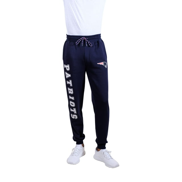 Ultra Game -Nfl New England Patriots Mens Active Basic Jogger Fleece Pants Team Color Stripe Medium