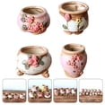 thumbnail image 3 of 4pcs Small Flower Pots Ceramic Flower Pots Decorative Flower Pots Green Plant Flowerpots Random Style, 3 of 6