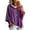 29#Purple, variant on Pullover Sweaters for Women Hooded Side Slit Ribbed 3/4 Sleeve Sweaters Drawstring, Batwing Sleeve 2026 Comfy Fashion Trendy