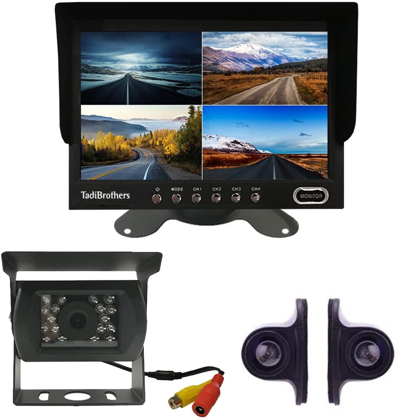 TadiBrothers Ultimate Backup Camera Kit with 3 RV Cameras 7Inch