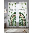 thumbnail image 2 of Saint Patrick's Day Sheer Curtains 96 Inch Length 2 Panels Set Window Treatments, Green Shamrock Leaves Spring Lucky Rod Pocket Semi Curtains for Living Room/Bedroom/Kitchen Décor, 104"W x 96"L, 2 of 7