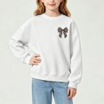 thumbnail image 6 of Girls Sweatshirt Girls Leopard Print Bow/Heart Graphic Pullover Tops Casaul Fall Sweatshirt Size 13-14 Years, 6 of 8