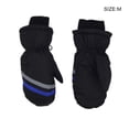 thumbnail image 4 of Inteprter 3 pares de manoplas para niños, guantes cálidos Unisex impermeables de invierno con gancho, patrón geométrico cómodo portátil, actividades Suministros térmicos negro METRO Inteprter HA059220-11B, 4 of 6