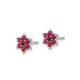 thumbnail image 2 of 1.15 Carats (Ctw) Ruby Flower Earrings in 14K White Gold, 2 of 6