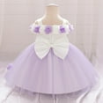 thumbnail image 5 of AUNVITO Baby Sleeveless Princess Dress Strappy 3D Tulle Party Gown Baptism Ceremony Formal Attire Elegant, 5 of 9