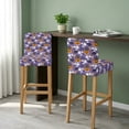 thumbnail image 2 of Halloween Bar Stool Cover Set of 4, Orange Pumpkin Funny Ghost Black Cat Purple Stretch Bar Chair Cover, Removable Washable Pub Counter Stool Chair Slipcover for Kitchen Dining Room Pub Cafe, 2 of 9