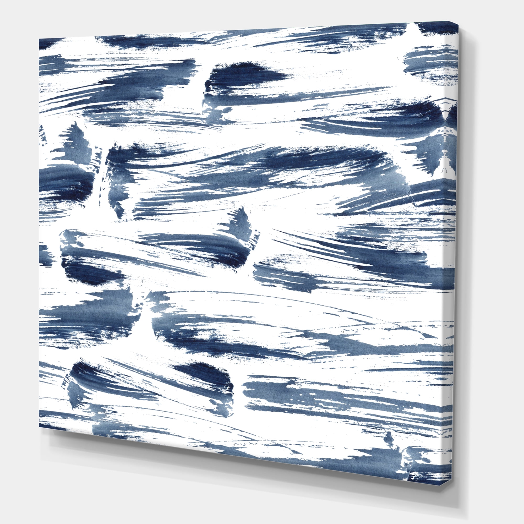 Designart ' Blue Abstract Aquatic Texture ' Modern Canvas Wall Art Print