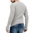 thumbnail image 4 of safuny Slim Basic Pullover Knitted Shirts for Men Sales Holiday Solid Color Fashion Clearance Long Sleeve Athletic Comfy Daily Casual Deep V Neck Gray XXXL, 4 of 6