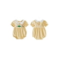 thumbnail image 2 of BemeyourBBs Newborn Baby Girls Golf Outfit Striped Bubble Rompers Cute Golf Embroidered Striped Doll Collar Short Sleeve Infant Bodysuits Playsuit Jumpsuits Summer Clothes, 2 of 9