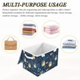 thumbnail image 6 of Yayeee Collapsible Storage Bin with Lid Fabric Closet Decorative Basket with Handles, Blue Fireflies Pattern, 6 of 7