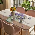 thumbnail image 3 of Purple Lavender Table Cloths for 4 Foot Rectangle Tables, Spring Floral Daisy Butterfly Leaves Beige Patio Waterproof Elastic Fitted Tablecloths, Washable Rectangular Table Cover for Camping, 3 of 8