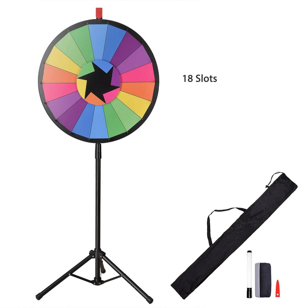Winspin® 24 Editable Color Prize Wheel Of Fortune 18 Slot Floor Stand