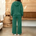 thumbnail image 5 of Szluipve 2 Piece Sets for Women Full Zip‑Up Hoodie 2 Piece Tracksuit Set Drawstring Zip Hooded Jacket & Elastic Waist Wide Leg Pants Casual Loungewear Outfit with Side Pockets Green S, 5 of 6