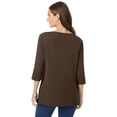 thumbnail image 2 of Woman Within Plus Size Perfect Three-Quarter Sleeve Boatneck Tee, 2 of 6