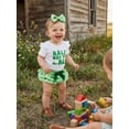 thumbnail image 4 of BemeyourBBs Half Way To One Baby Girl Outfit 1/2 Half Birthday Girl Outfit Letter Print Short Sleeve Romper Ruffle Golf Mermaid Shorts Skirt Set Headband 3 Piece Cute Infant Summer Clothes, 4 of 9