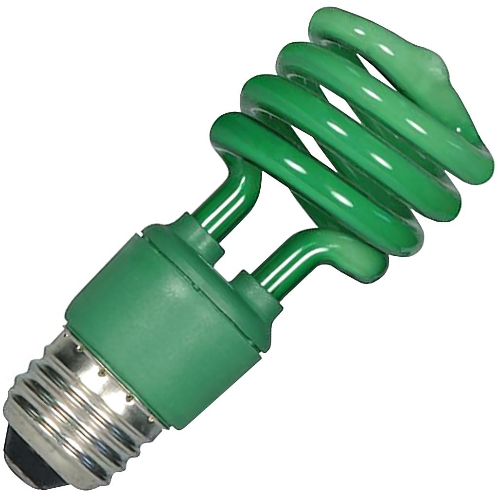 Satco 05513 13T2/Green S5513 Colored Compact Fluorescent Light Bulb