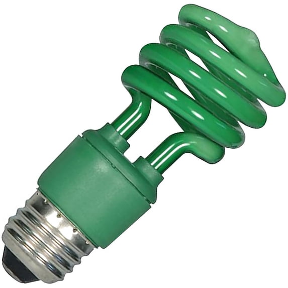 Satco 05513 - 13T2/Green S5513 Colored Compact Fluorescent Light Bulb