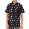thumbnail image 3 of Men’s Short Sleeve Button Down Shirt – Sushi Print – Black Casual Novelty Gift for Him, 3 of 12