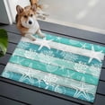 thumbnail image 3 of 2x3 Ft Entryway Area Rug, Teal Coastal Beach Kitchen Rug Runner Washable Floor Mat, Nautical Starfish Coral Vintage Wooden Non Slip Indoor Door Mat Throw Carpet for Bathroom Living Room Bedroom, 3 of 8