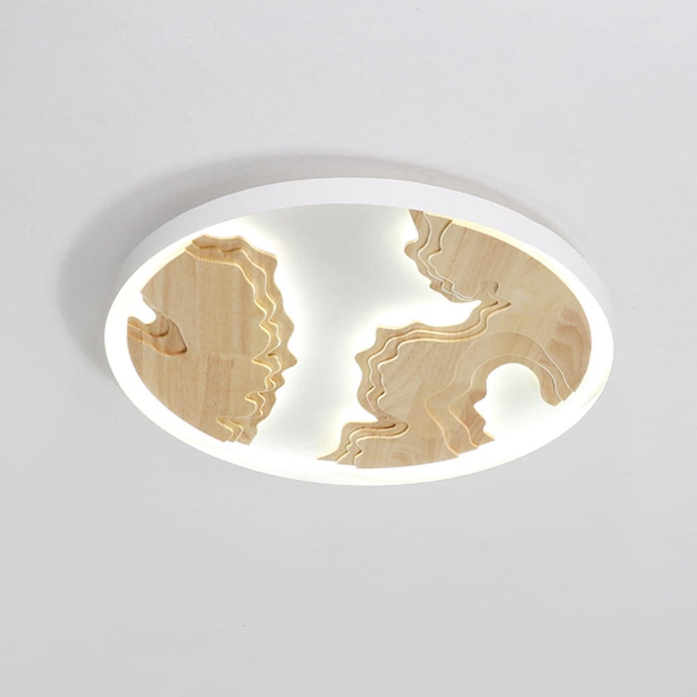 Arturesthome Japanese Circular Solid Wood Ceiling Light For Living Room Designer Cloud Ceiling Lamps