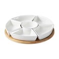 thumbnail image 3 of DOMELAY Divided Food Trays Easy to Store Ceramic Plates for Candy Hotel Entertaining No Rotatable Tray, 3 of 9