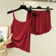 thumbnail image 2 of Conjunto de Pijama de dos piezas para mujer, de dos piezas ropa de dormir, ropa interior de verano, informal, color liso, 2023, 2 of 4