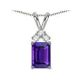 thumbnail image 2 of Star K� Classic Emerald Octagon Cut 8x6mm Genuine Amethyst Rabbit Ear Pendant Necklace, 2 of 9