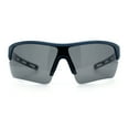 thumbnail image 4 of Polarized Mens Retro Sport Shield Wrap Around Plastic Rectangular Sunglasses Dark Green - Black, 4 of 8