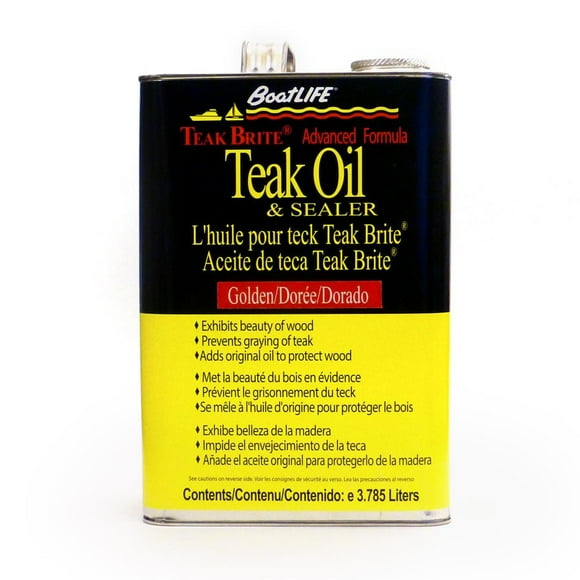 Life Industries - BoatLife Boat Teak Sealer 1189 Teak Brite; Use To Restore And Protects Teak And Other Woods; 128 Ounce Can; Single; Golden