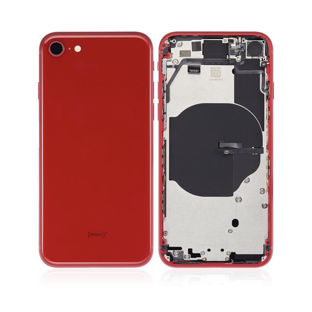 Boîtier Arrière de Remplacement avec Petits Composants Pré-Installés Compatible pour iPhone SE (2022) (Prise OEM Utilisée : Grade B) (Rouge)