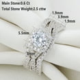 thumbnail image 5 of Newshe Engagement Wedding Ring Setss for Women 925 Sterling Silver 3pcs Round White AAAAA Cz Size 5, 5 of 7
