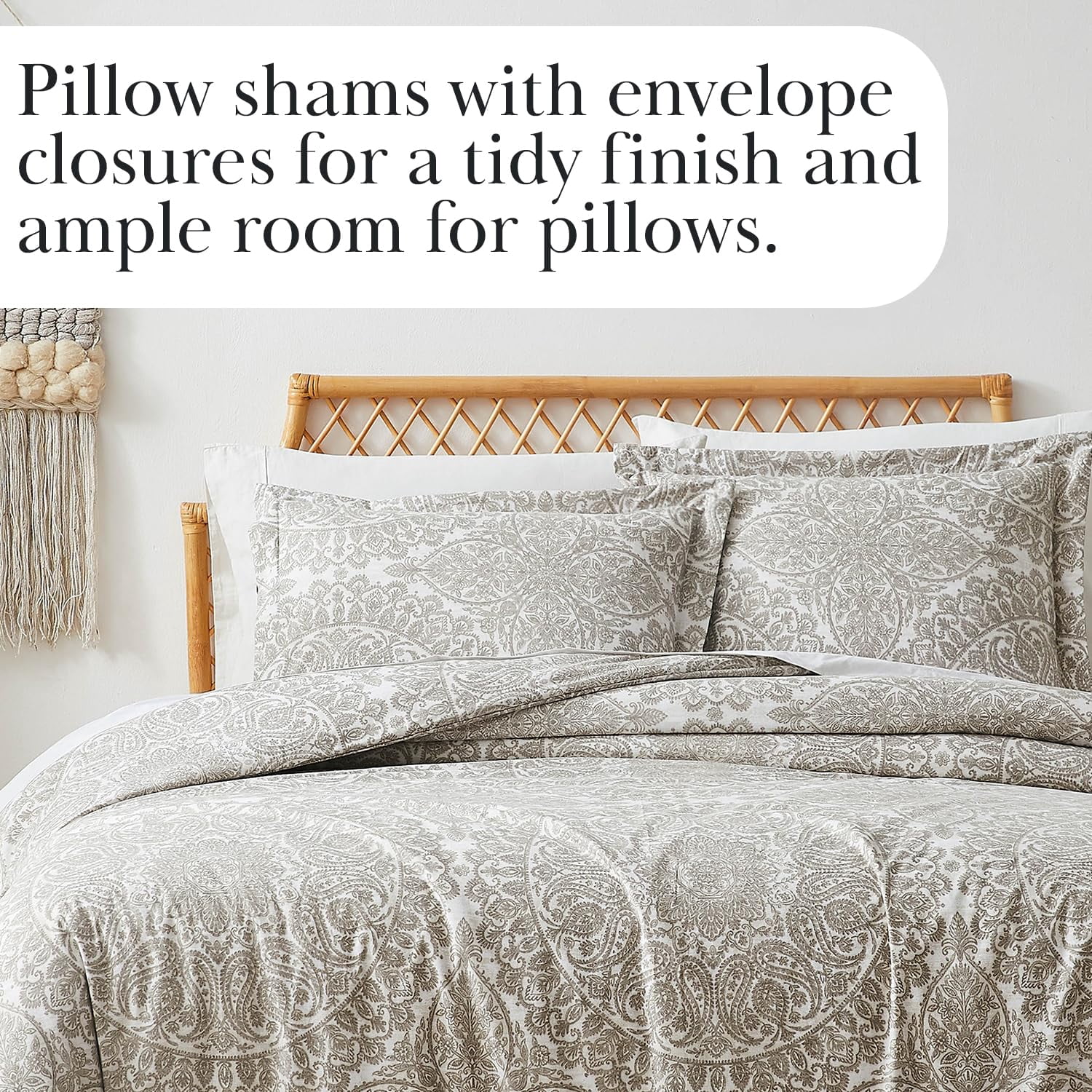 Southshore Fine Living Vilano Oversized Duvet Cover Set, Ashanti Bone Duvet Cover, King/California King - Ultra-Soft Microfiber Bedding Set with Zipper Closure - 1 Duvet, 2 Shams