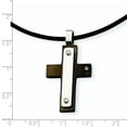 thumbnail image 2 of Chisel Stainless Steel CZ Accent Black IP-plated Cross Necklace, 2 of 3